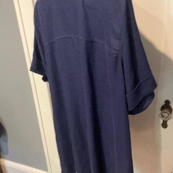 J.Crew Women's 20 Navy Blue Linen The Perfect Shirt Button Down Casual Shirt - Picture 4 of 4